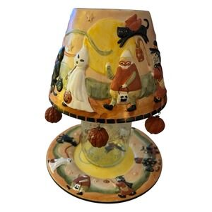 2005 Yankee Candle RARE Theresa Kogut Halloween Jar Shade w/ Plate